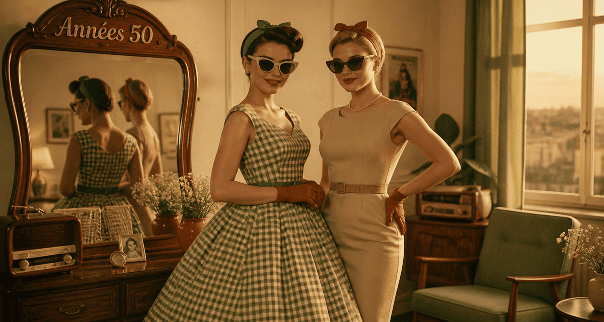 année 50 femme robe swing crayon