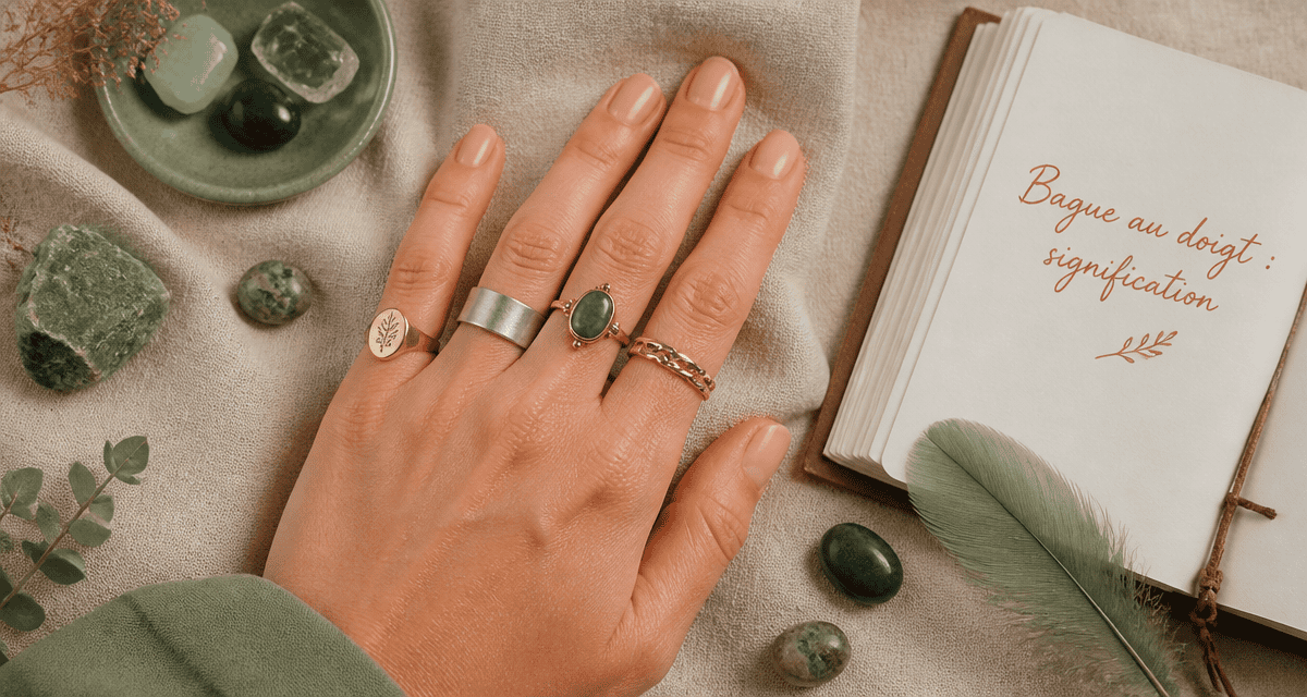 Main ornée de bagues, bague au doigt signification