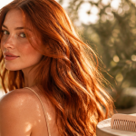 cheveux auburn cuivré femme portrait