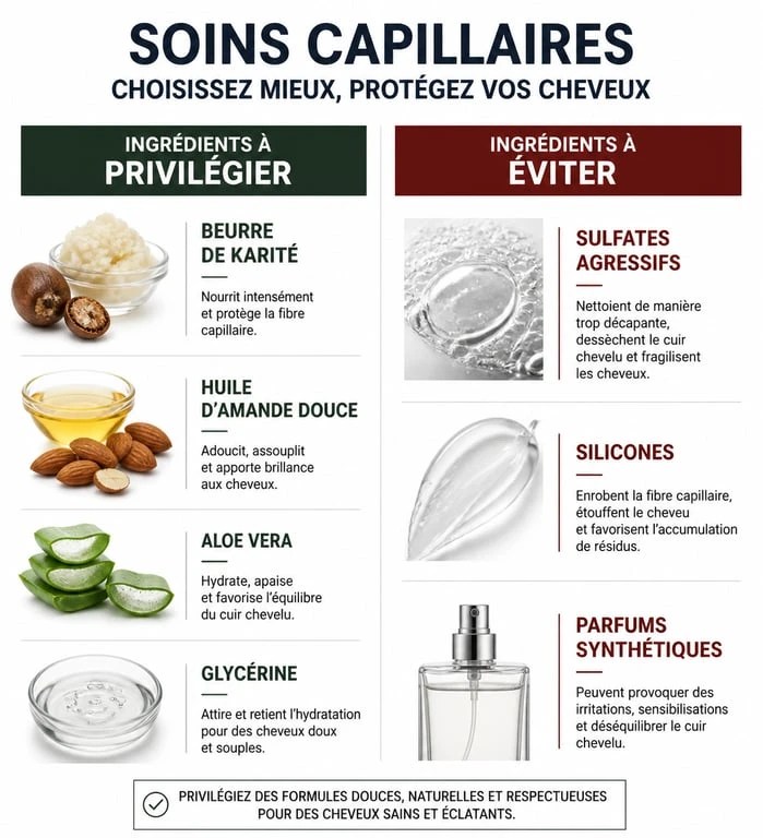 Infographie des ingrédients pour le meilleur gel douche hydratant femme