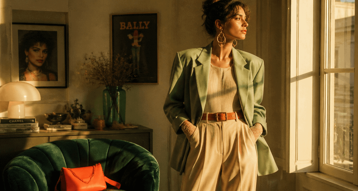 look annee 1980 femme blazer oversize épaulettes