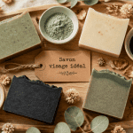 meilleur savon pour visage artisanal sur plateau bois