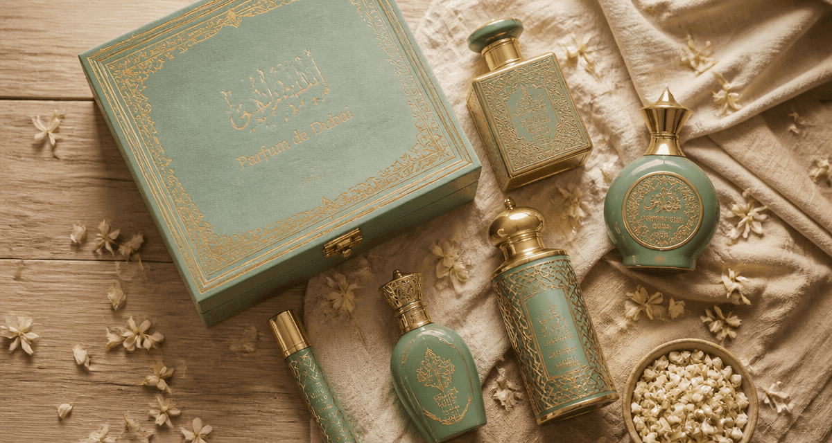 parfum de dubai flacons décorés sur table