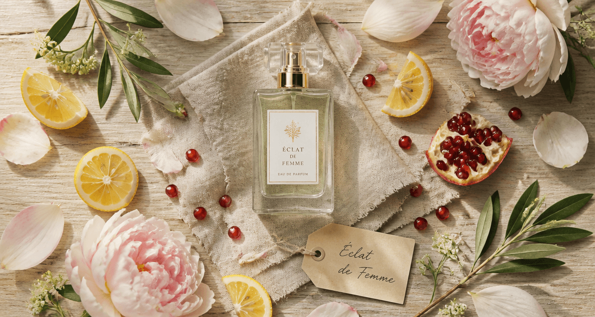 parfum eclat de femme flacon yuzu pivoines lotus
