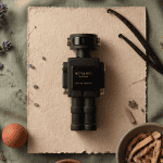 parfum phantom homme flacon robot noir sur fond naturel