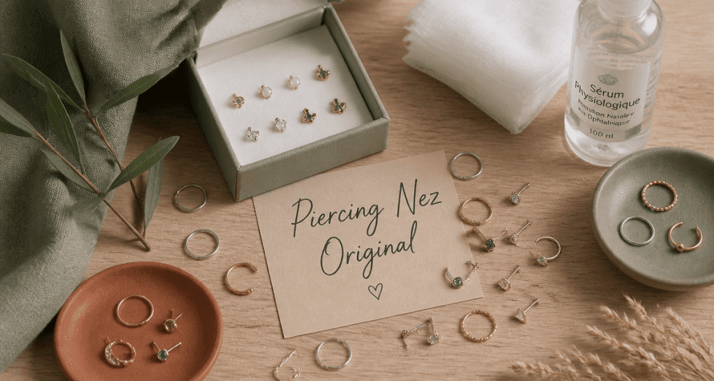 piercing nez original bijoux titane or et accessoires cicatrisation