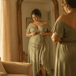 robe pour ronde avec du ventre devant miroir