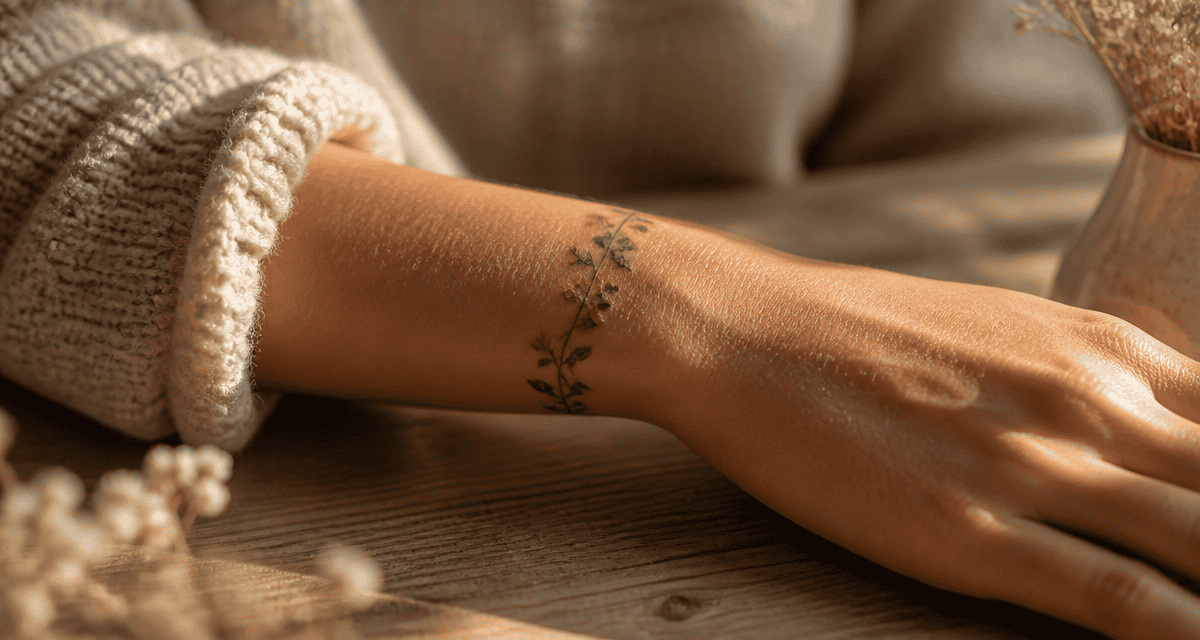 tatouage bracelet poignet femme discret floral minimaliste