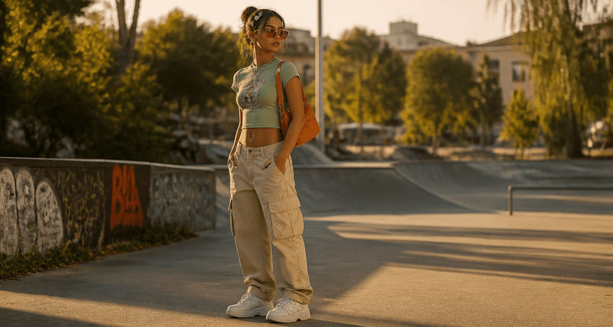 tenue annee 2000 au skatepark y2k