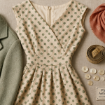 vêtements vintage femme robe à pois veste laine foulard