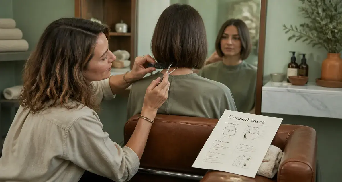 carre femme : coupe carrée en salon