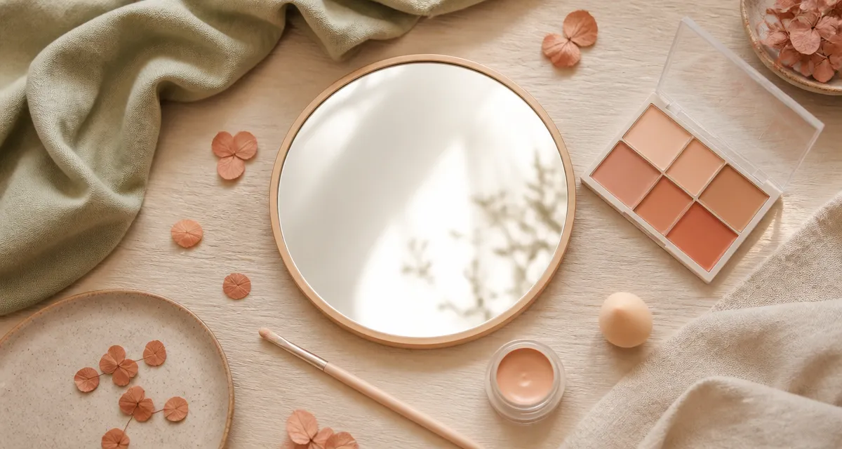 comment appliquer anti cernes flat-lay miroir pinceau