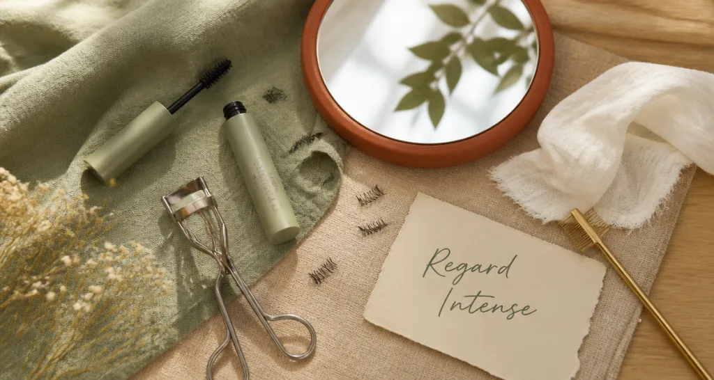 comment mettre du mascara accessoires flat lay