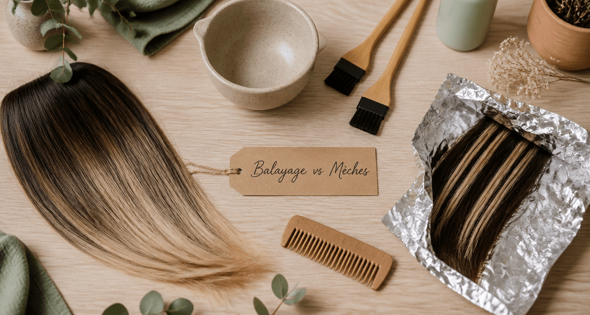 Différence balayage et mèches sur cheveux en salon