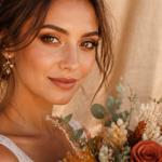 maquillage yeux marron pour mariage doré cuivré