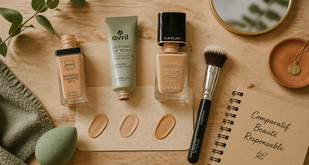 meilleur fond de teint 60 millions de consommateur flat lay