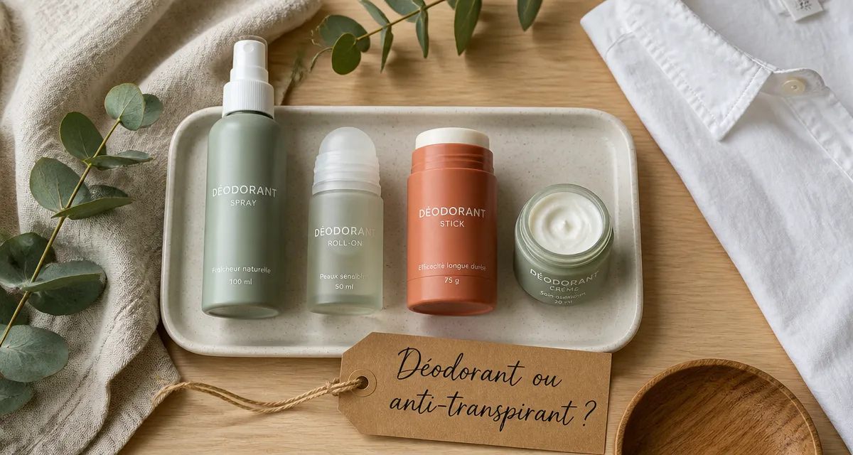 quel déodorant choisir différents formats alignés sur plateau