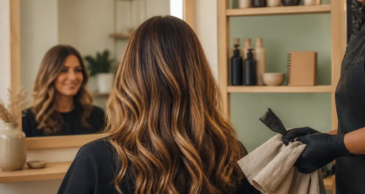 Quelle balayage pour cheveux chatain, tons miel et caramel en salon