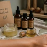 Soin au naturel : huiles et actifs végétaux sur une peau