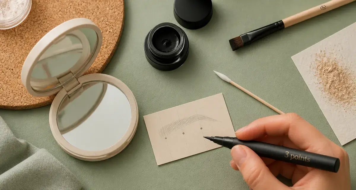 Tuto eye liner : gabarit méthode des 3 points pour un tracé symétrique