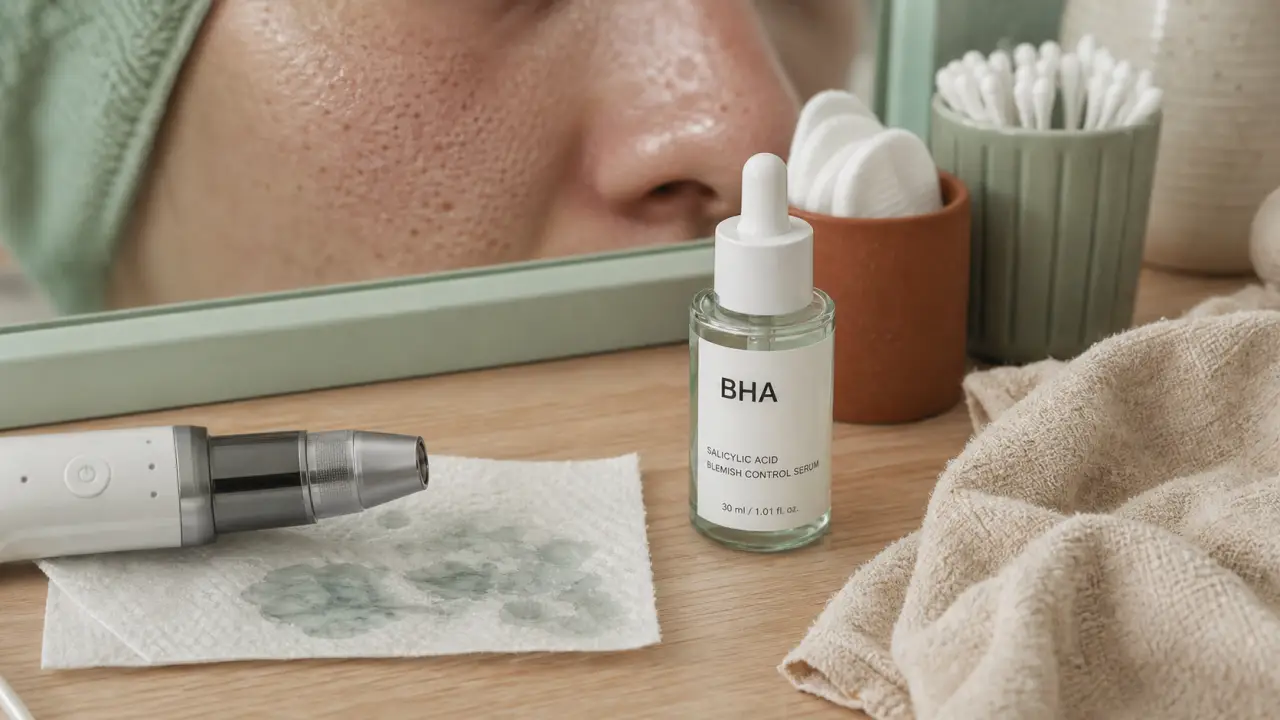 Aspirateur point noir avis dermatologue : BHA et acide salicylique sur pores du nez