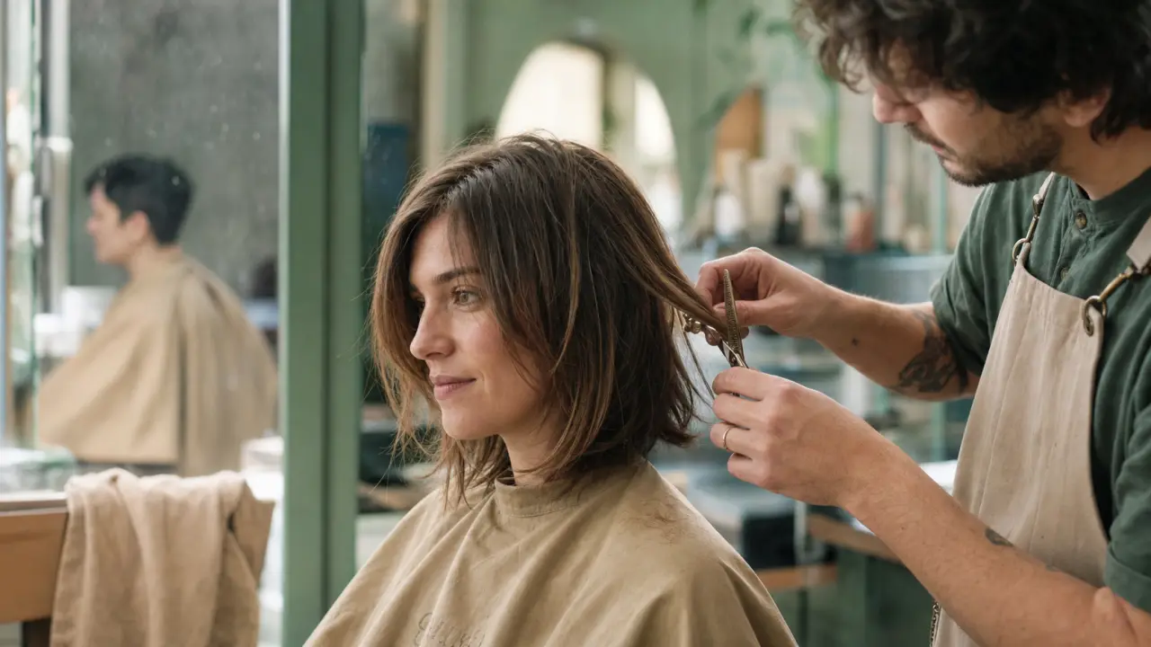 Coupe de cheveux femme dégradé effilé mi-court encadrant le visage
