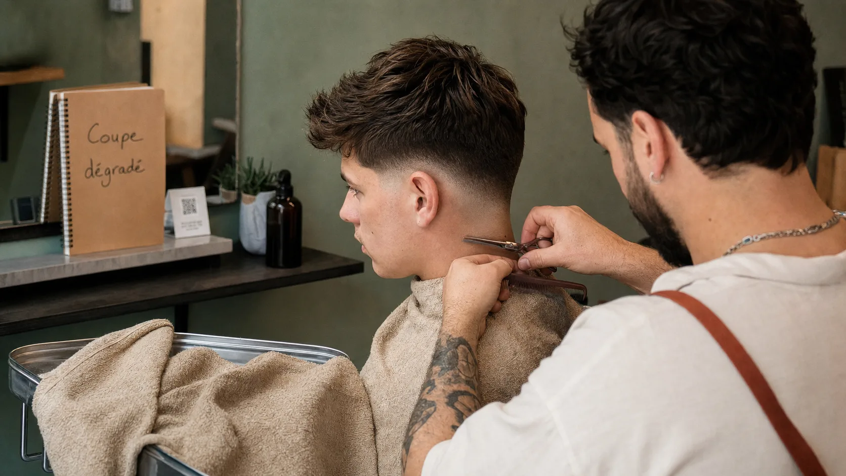 Coupe garcon 2024 : dégradé américain net sur cheveux texturés