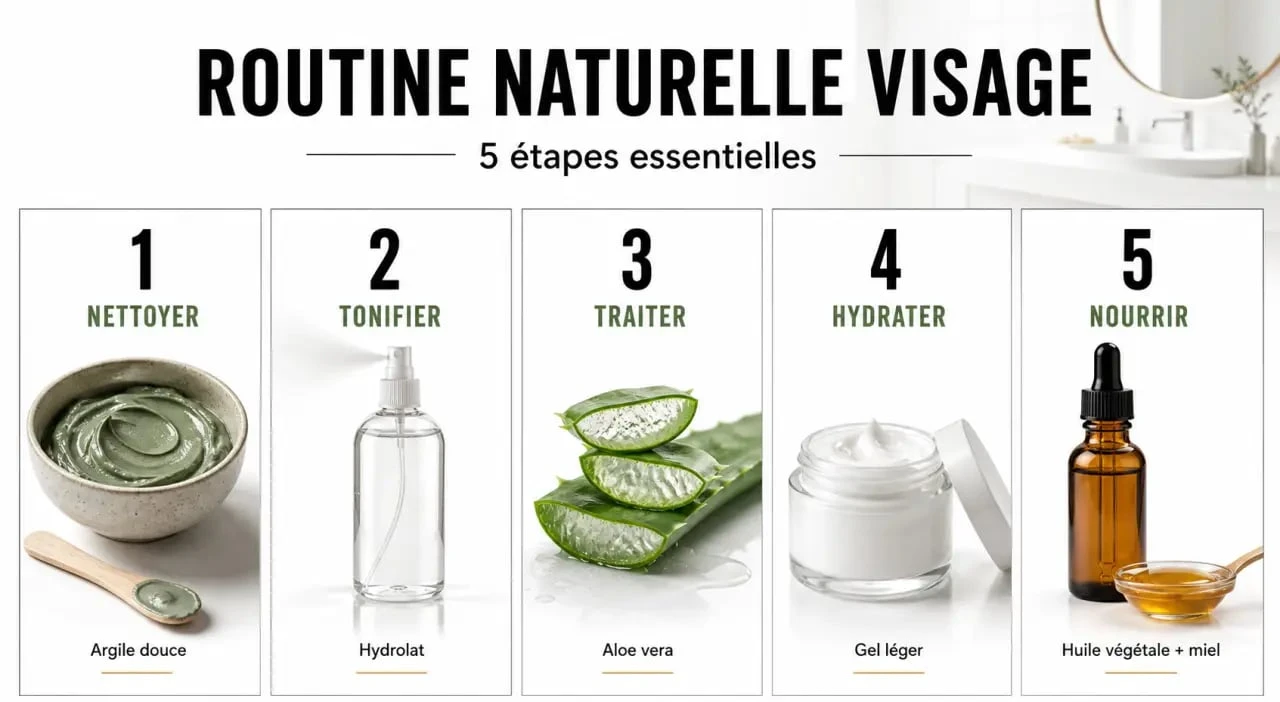 Soins naturels pour le visage : routine en 5 étapes avec actifs naturels
