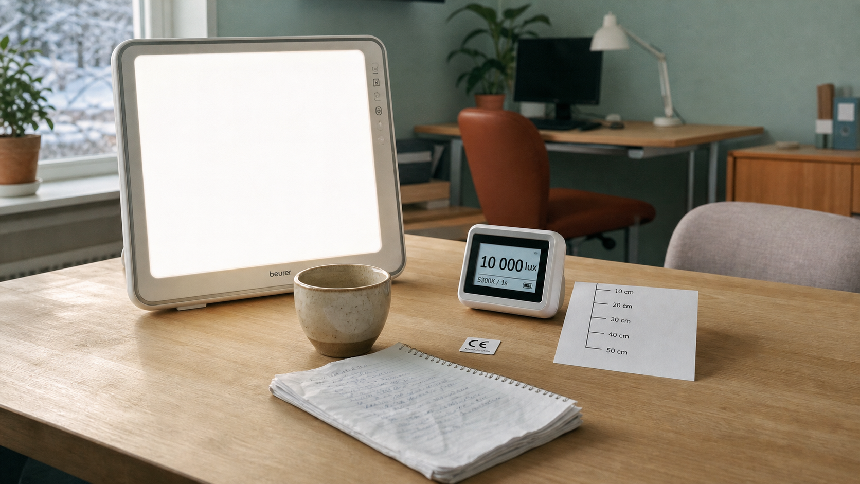 Meilleure lampe de luminothérapie 10 000 lux CE sans UV