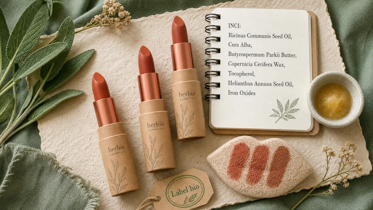 Rouge à lèvres bio que choisir : labels et INCI, peaux sensibles