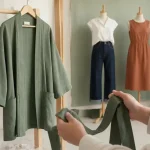 Veste kimono mi-longue en tencel, coupe ouverte