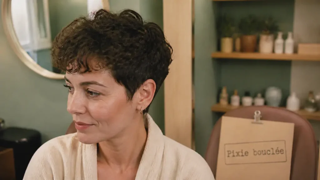 Coupe pixie cheveux bouclés : garder du volume au sommet sans effet trop court