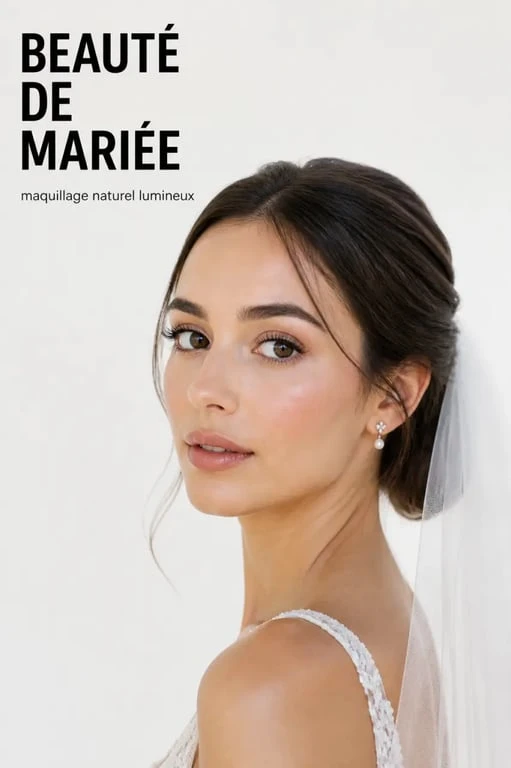 Portrait de maquillage mariée naturel lumineux et discret pour le jour J