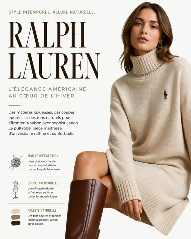 Robe pull Ralph Lauren femme élégante