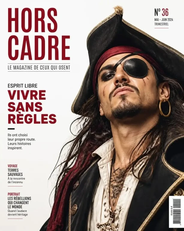 Maquillage pirate final avec accessoires et look complet