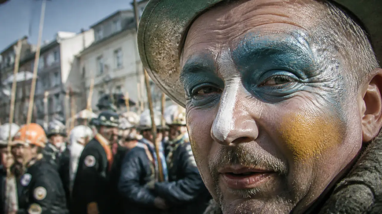 Maquillage carnaval dunkerque bleu avec strass sur le visage