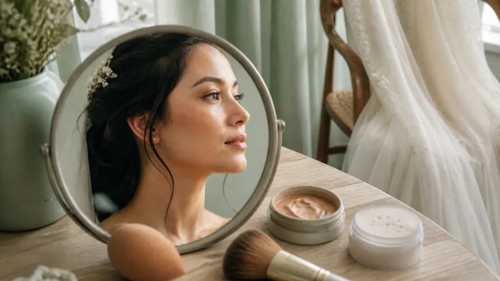 Maquillage mariée naturel : teint seconde peau, glow doux et tenue jusqu’au soir