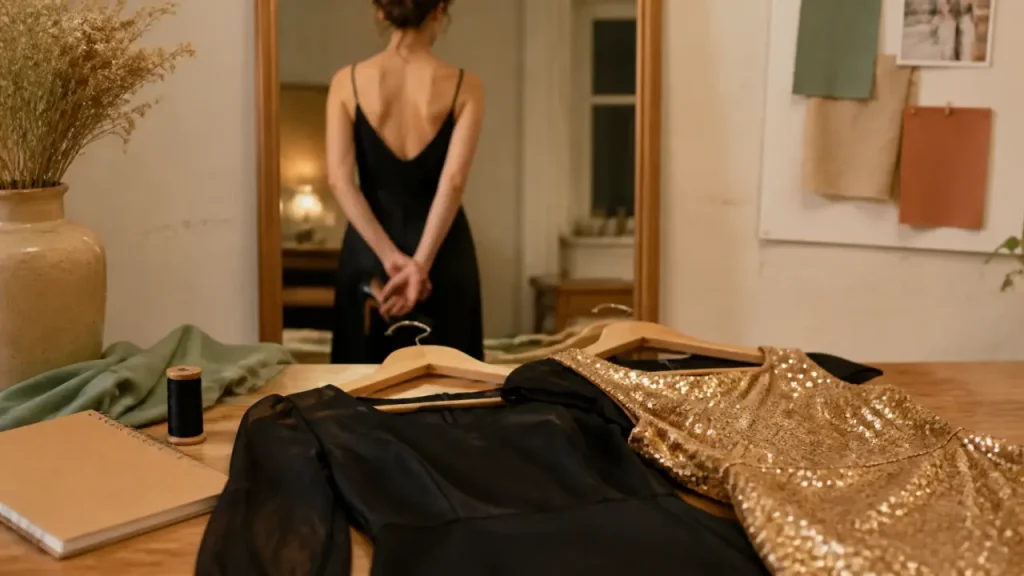 Quelle robe de Noël femme choisir : noir chic, doré ou sequins ?