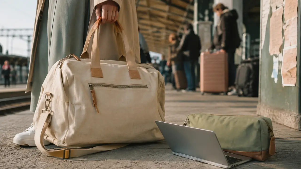 Sac week end femme toile beige pour 1 à 3 jours
